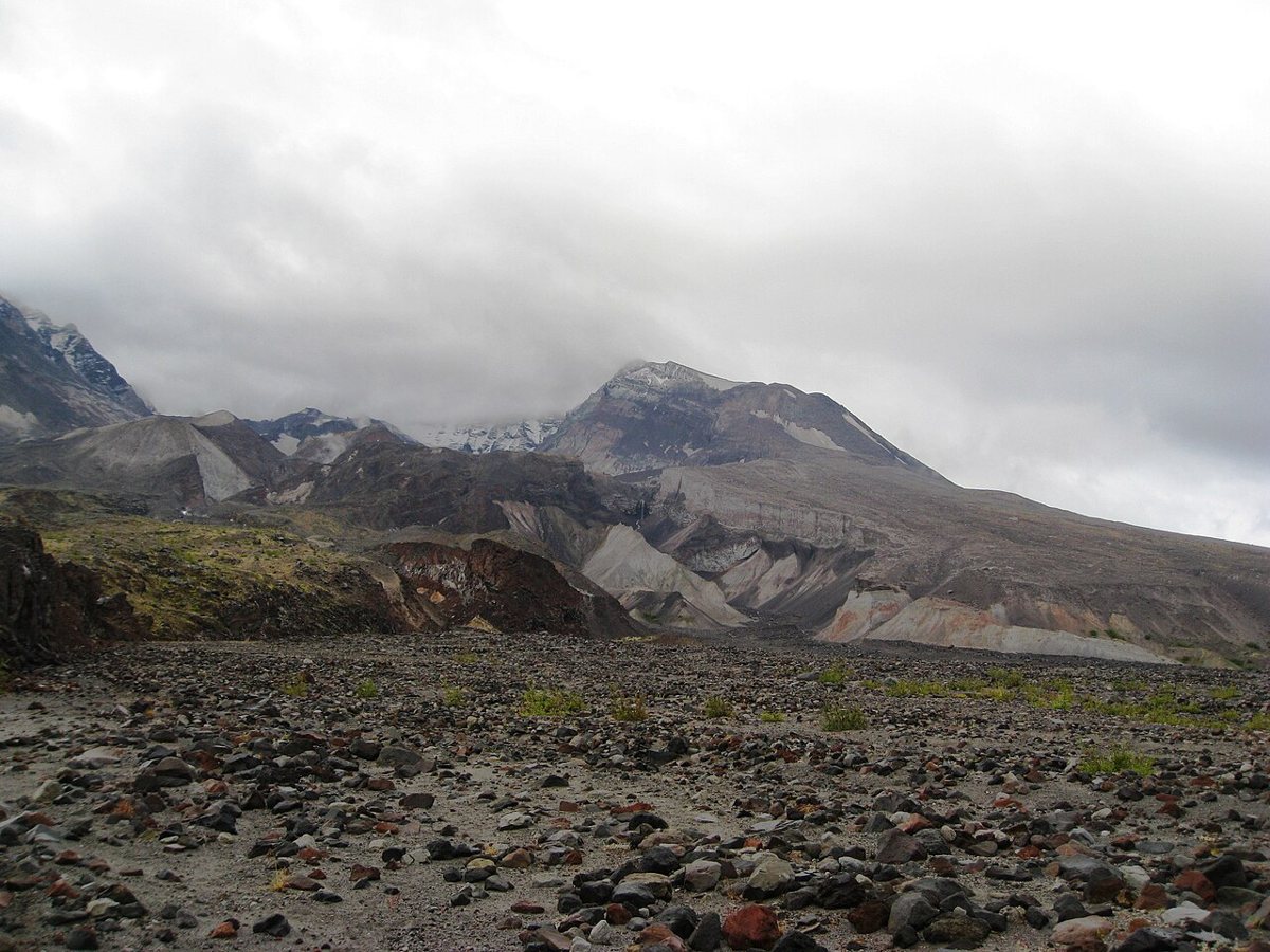 Mount St. Helens crater and blast zone landscape with regrowth