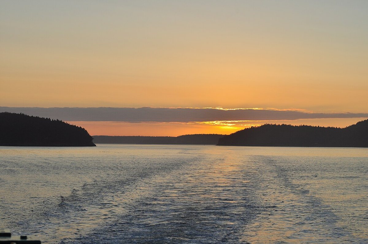 Ferry approaching Friday Harbor in the San Juan Islands