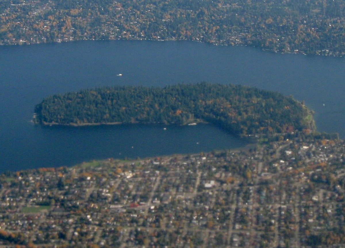 Seward Park Seattle old-growth forest trail on Lake Washington