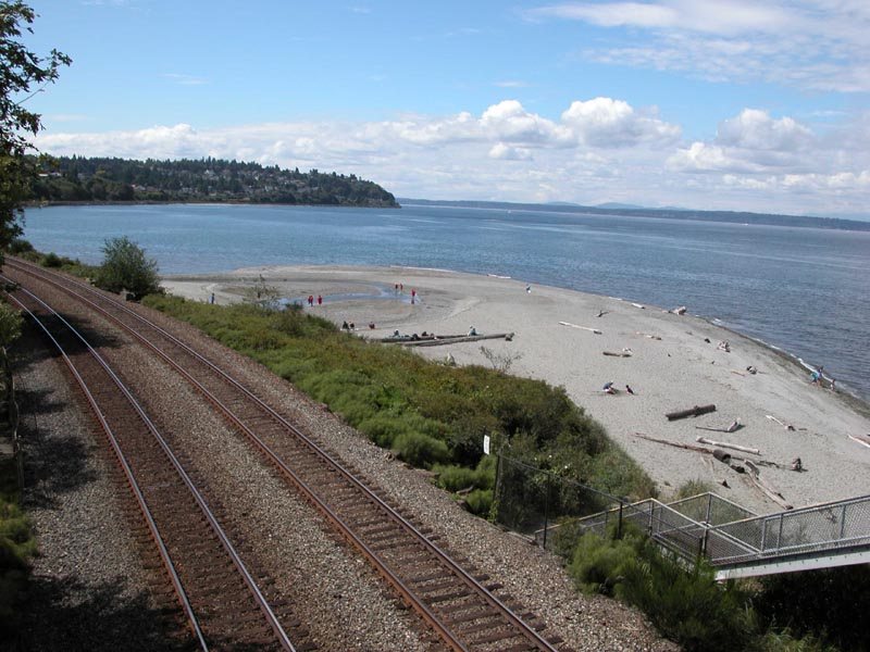 Carkeek Park Seattle ravine trail and Puget Sound beach